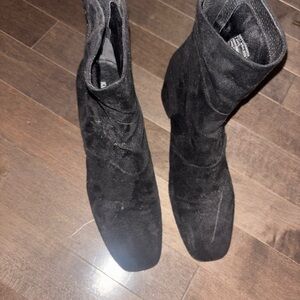 Kenneth Cole Black Suede Ankle Boots